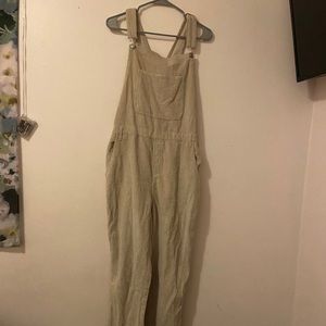 Beige Corduroy Overalls